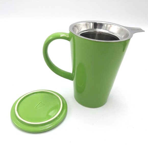 Davids Tea The Perfect Mug Ceramic Lime Green Includes Infuser and Lid - Picture 6 of 6